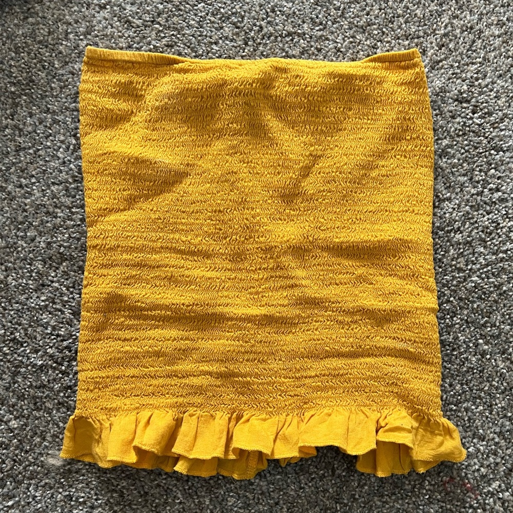 Windsor Yellow Ruffled Tube Top